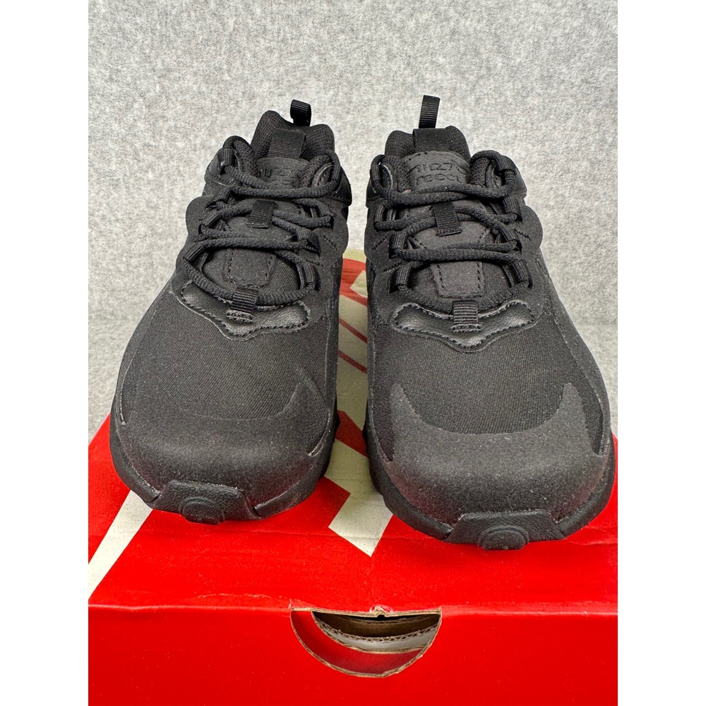 Nike Air Max 270 React (GS) Triple Black Sneakers Youth Size 4Y Shoes BQ0103-004 - Picture 2 of 8